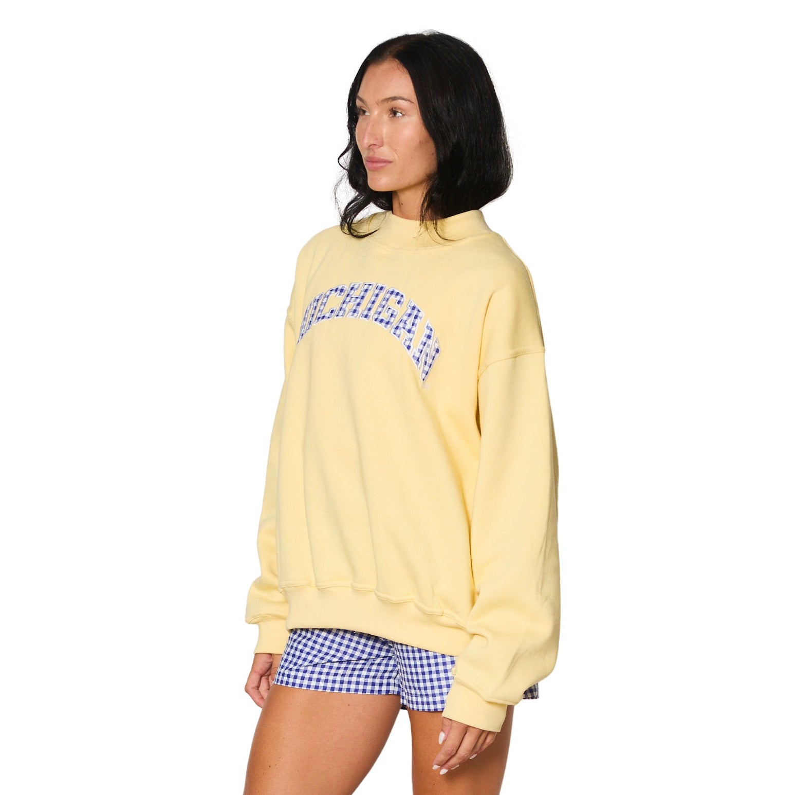 University of Michigan Butter Yellow Mock Neck Sweatshirt