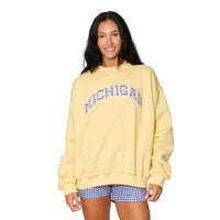 University of Michigan Butter Yellow Mock Neck Sweatshirt