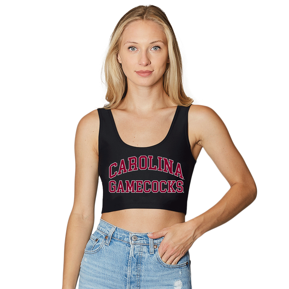 South Carolina Gamecocks Black Crop Tank Top