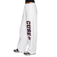 Syracuse Bandana Flare White Sweatpants