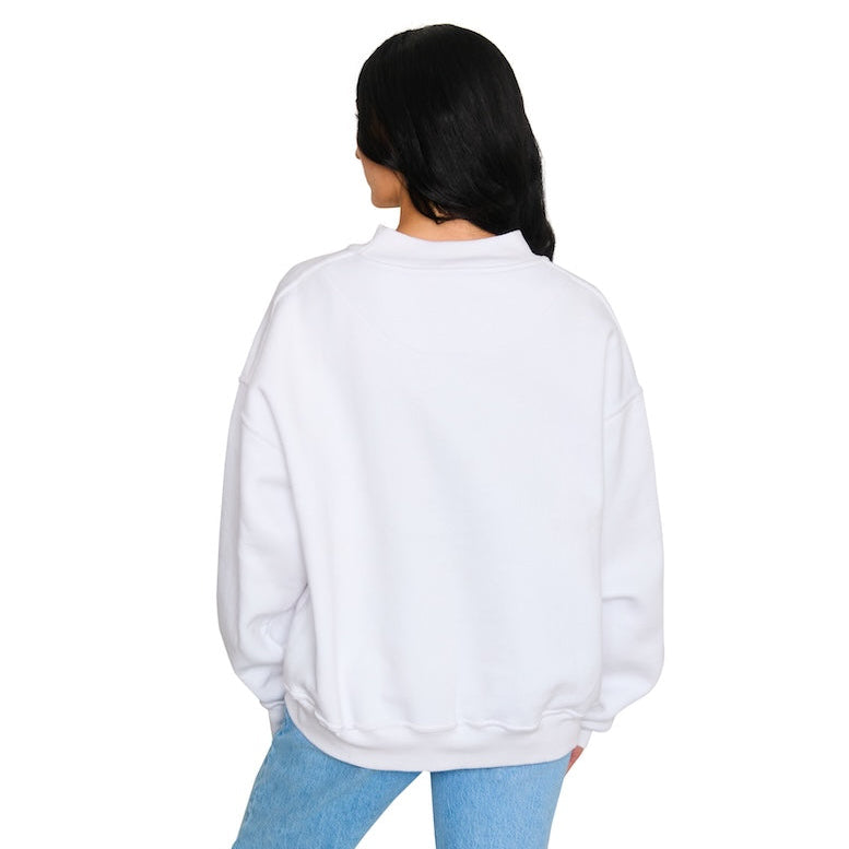 Sacred Heart Pioneers White Mock Neck Sweatshirt
