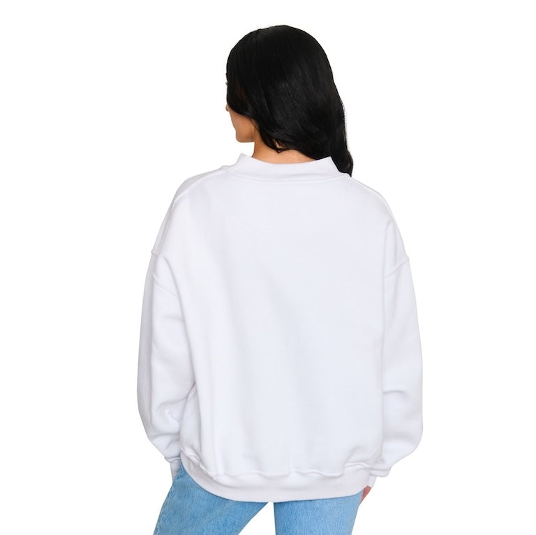 College of Charleston White Mock Neck Sweatshirt