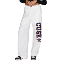 Syracuse Bandana Flare White Sweatpants