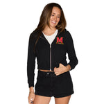 Maryland Terps Waffle Knit Zip Up Hoodie