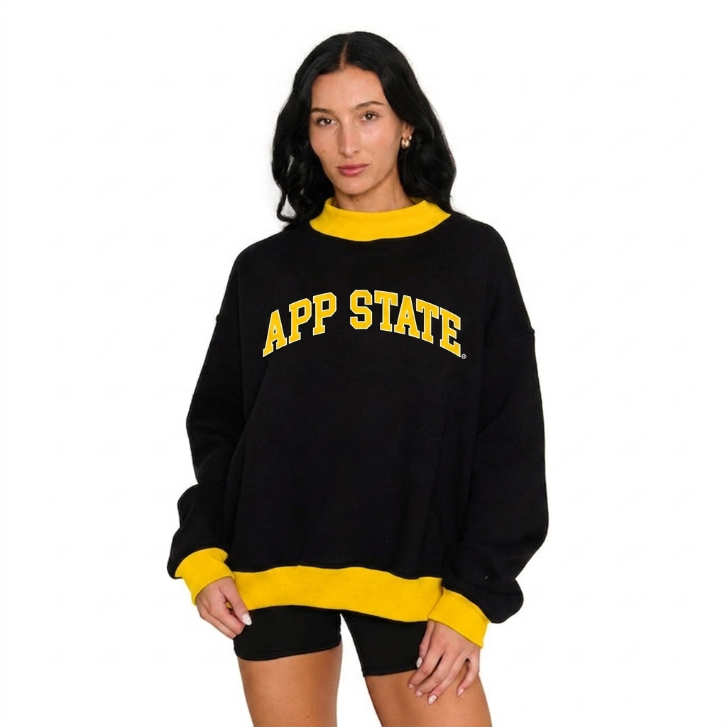 App State Two Tone Mock Neck Sweatshirt