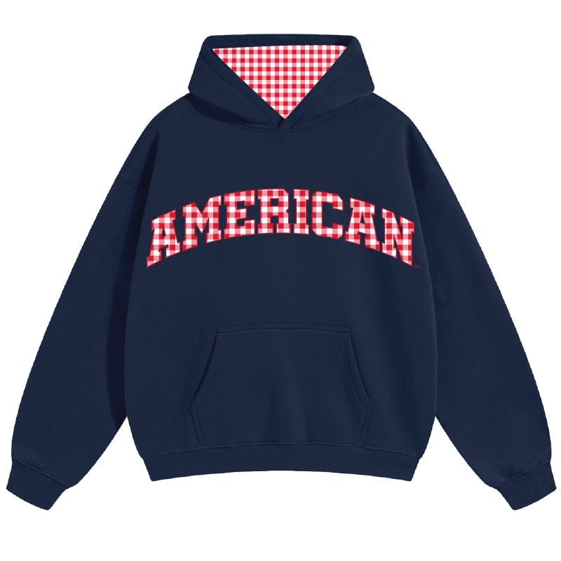 American University Gingham Hoodie