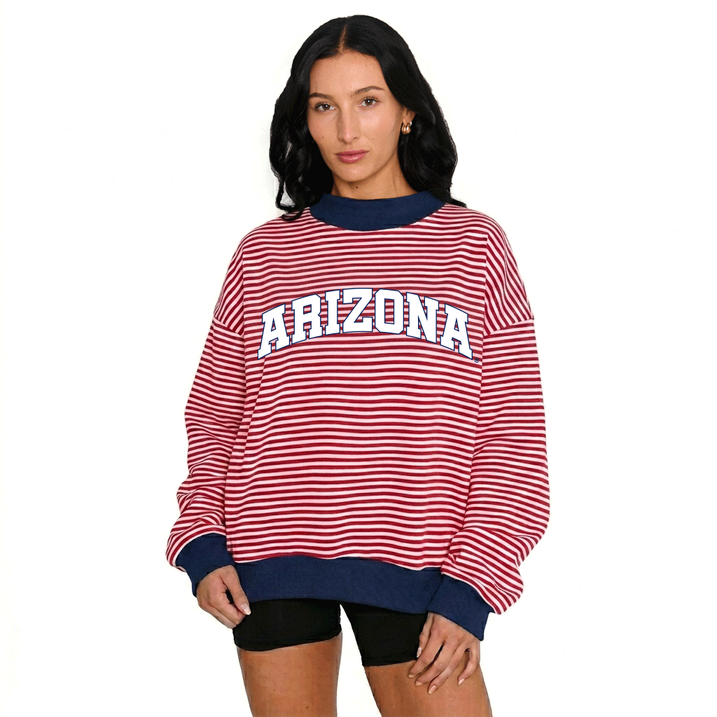 University of Arizona Striped Mock Neck Sweatshirt