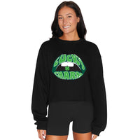 Lucky Charm Lips Black Crewneck