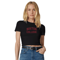 Boston College Black Embroidered Baby Tee