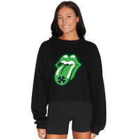 Shamrock Lips Black Crewneck