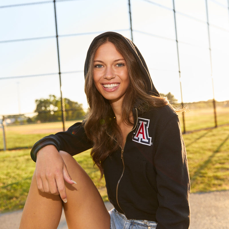 University of Arizona Waffle Knit Zip Up Hoodie