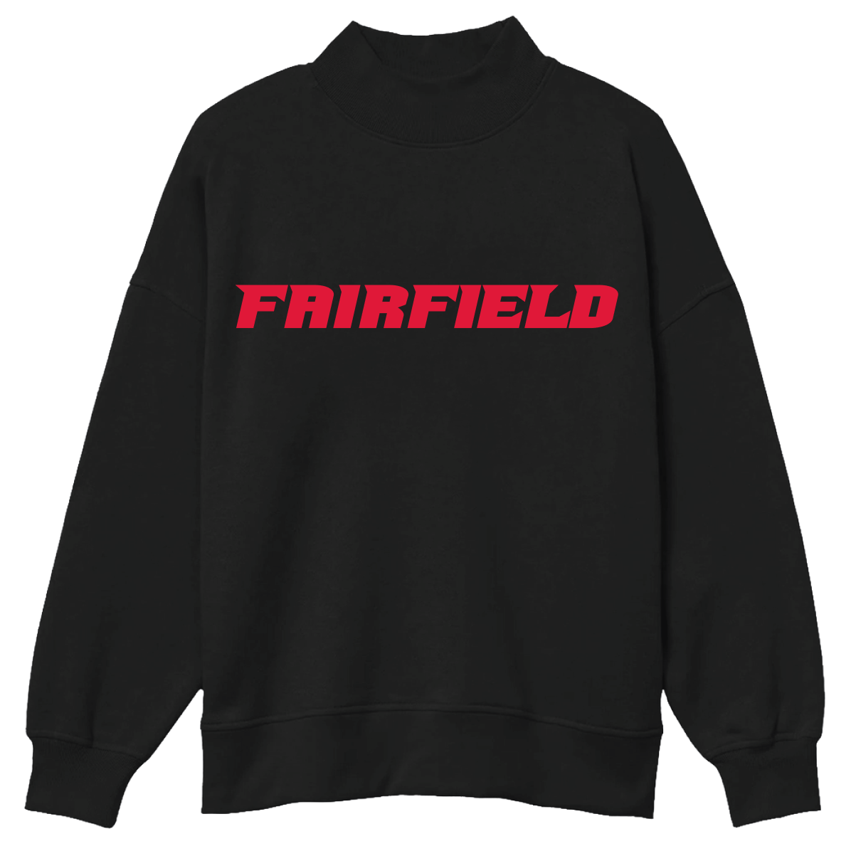 Fairfield Stags Black Mock Neck Sweatshirt