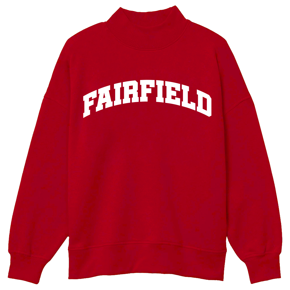 Fairfield Stags Red Mock Neck Sweatshirt