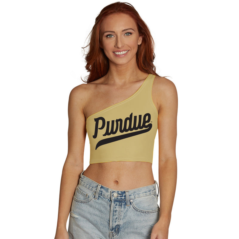 Purdue Gold One Shoulder Top