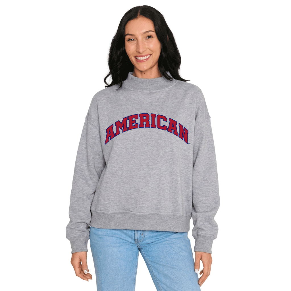 American University Mock Neck Sweatshirt