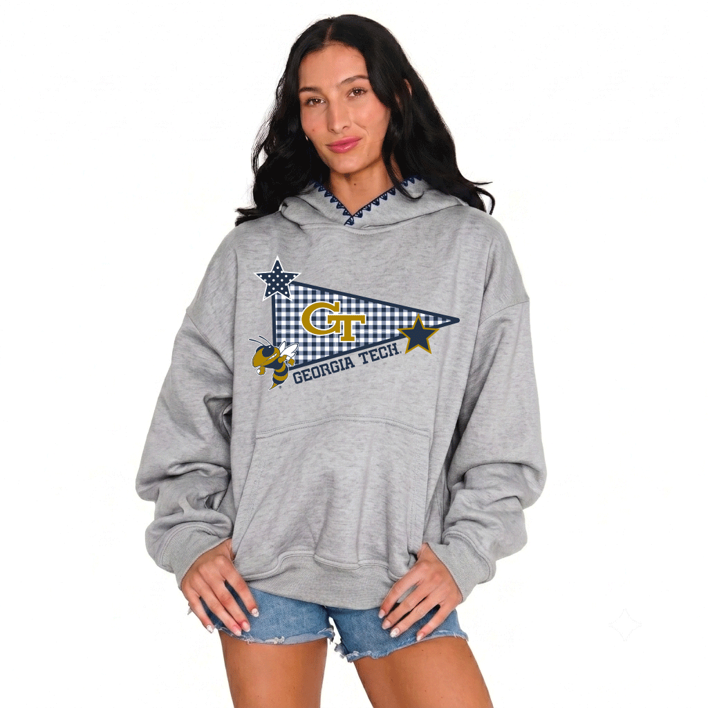 Georgia Tech Patchwork Stitched Hoodie