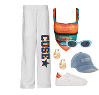 Syracuse Bandana Flare White Sweatpants
