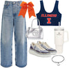 Illinois Fighting Illini Navy Crop Tank Top