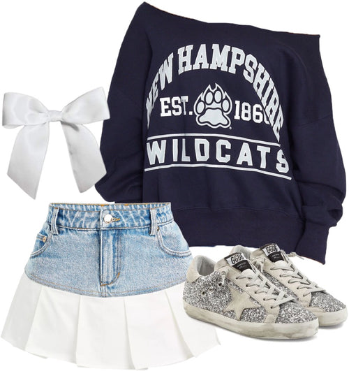 New Hampshire Wildcats Off the Shoulder Sweatshirt