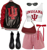 Indiana Hoosiers White One Shoulder Top