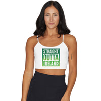 Straight Outta Ireland White Spaghetti Tank