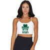 Irish Clover White Spaghetti Strap Crop Top