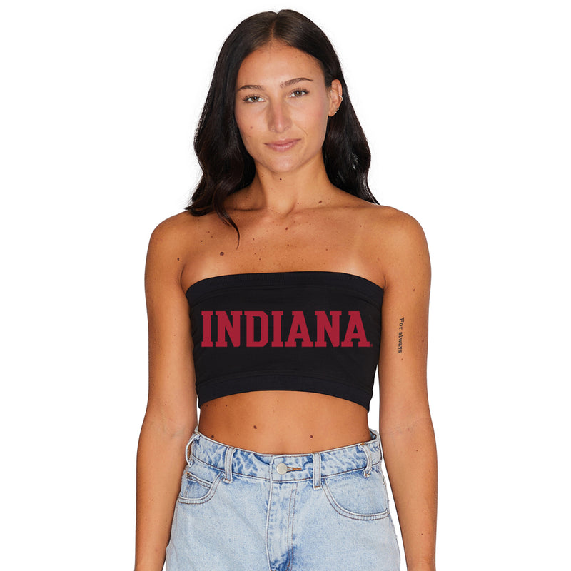 Indiana Hoosiers Black Bandeau Top