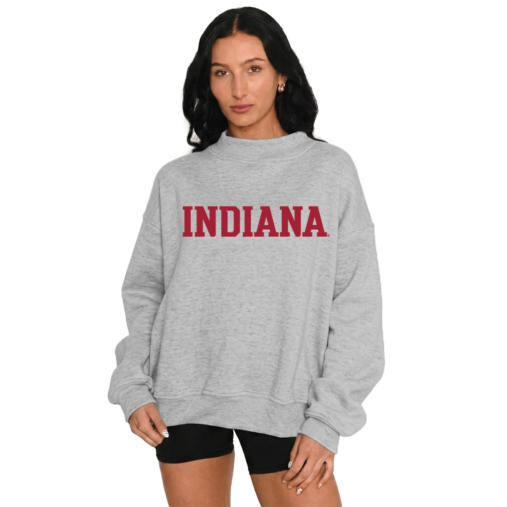 Indiana Hoosiers Gray Mock Neck Sweatshirt