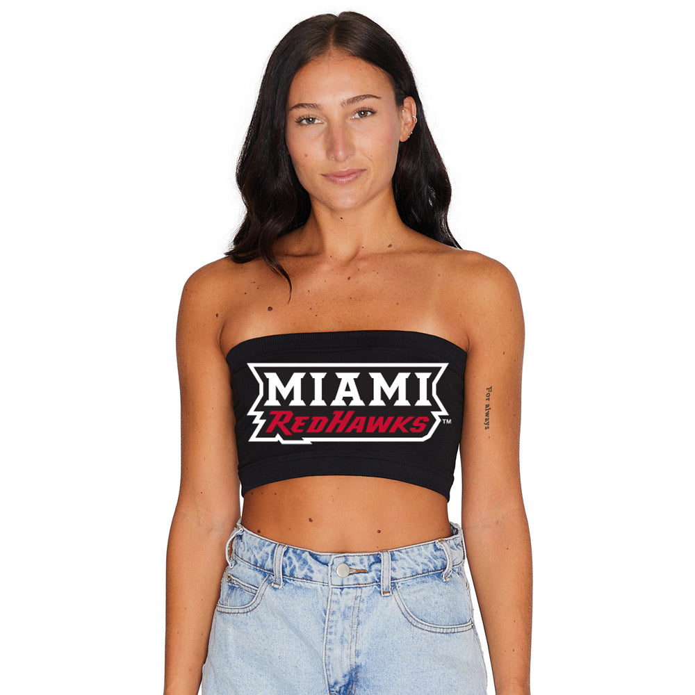 Miami University Black Bandeau Top