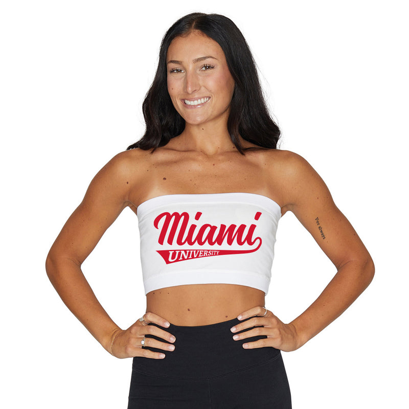Miami University White Bandeau Top