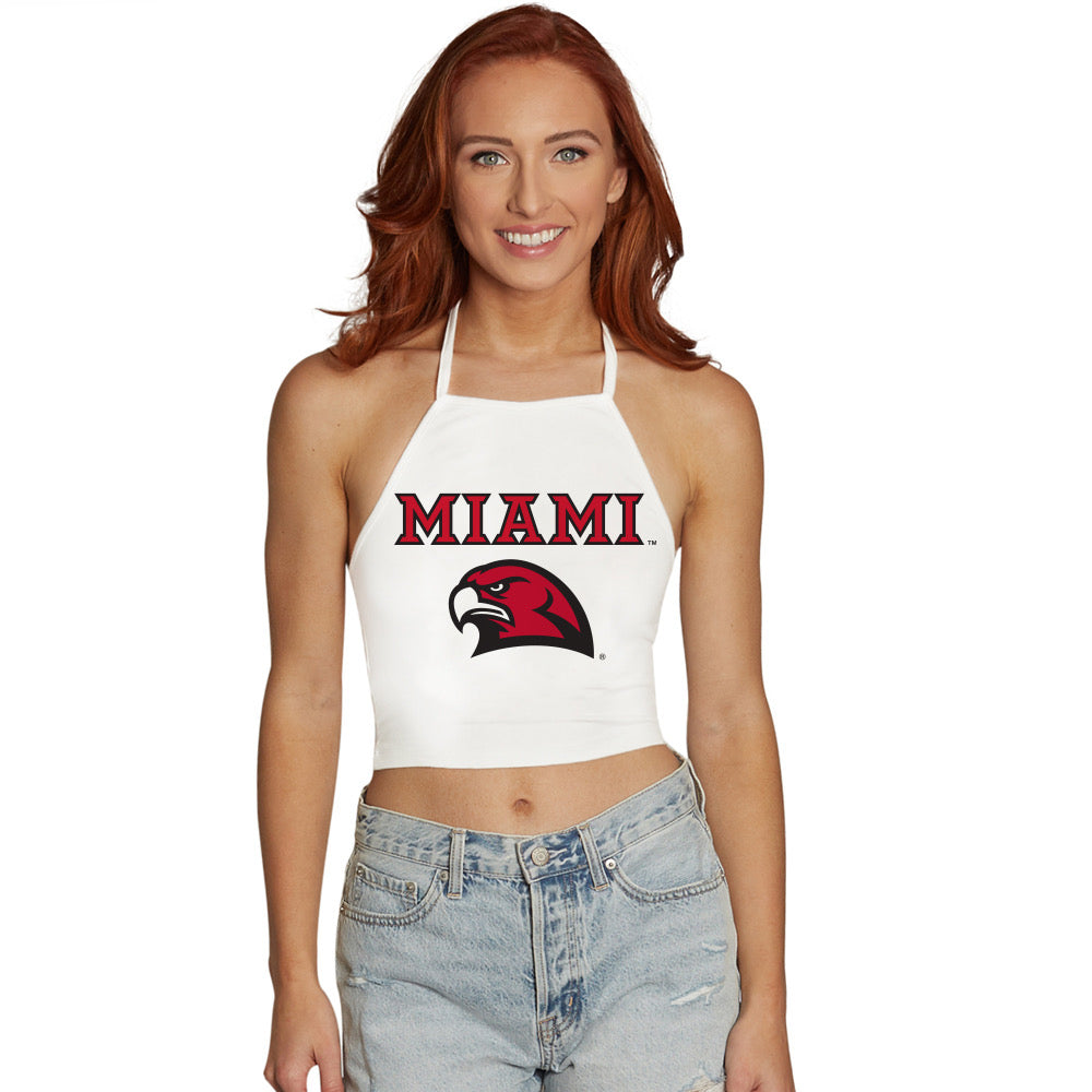 Miami University White Halter Top