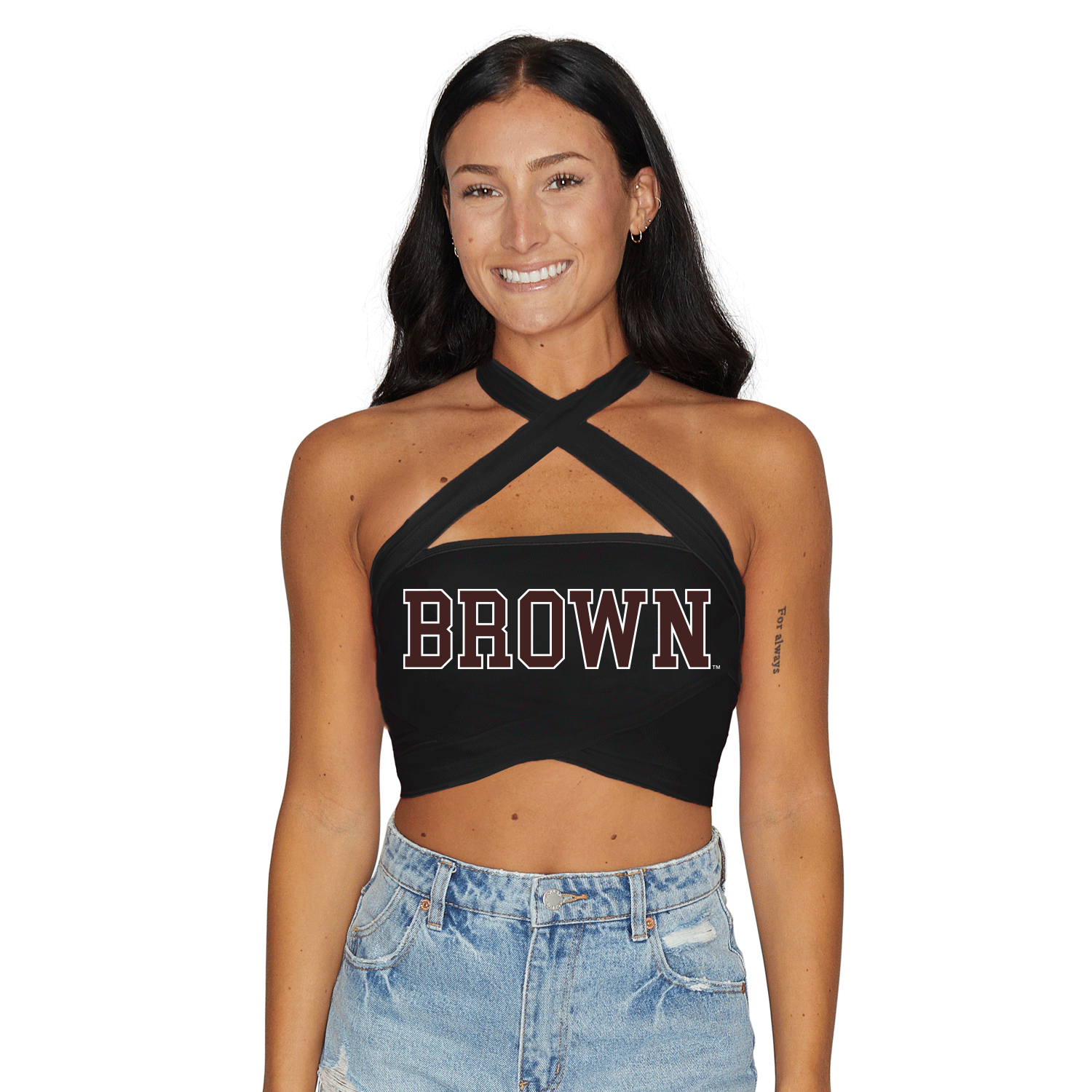Brown University Black Way Bandeau Top