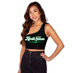 North Texas Mean Green One Shoulder Top