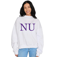 Northwestern White Mock Neck Sweatshirt