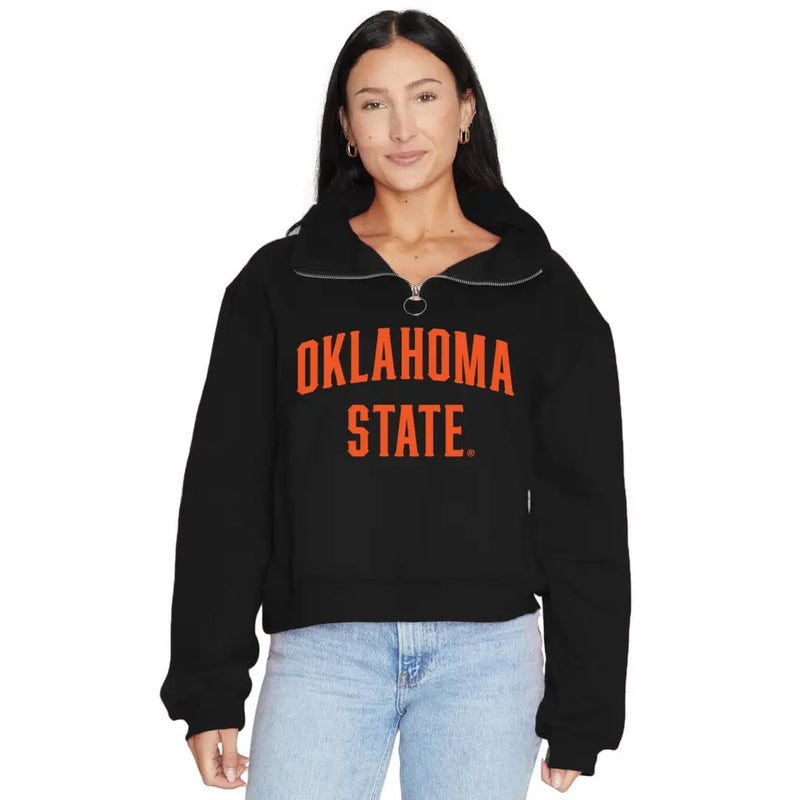 Oklahoma State Black Quarter Zip Sweatshirt