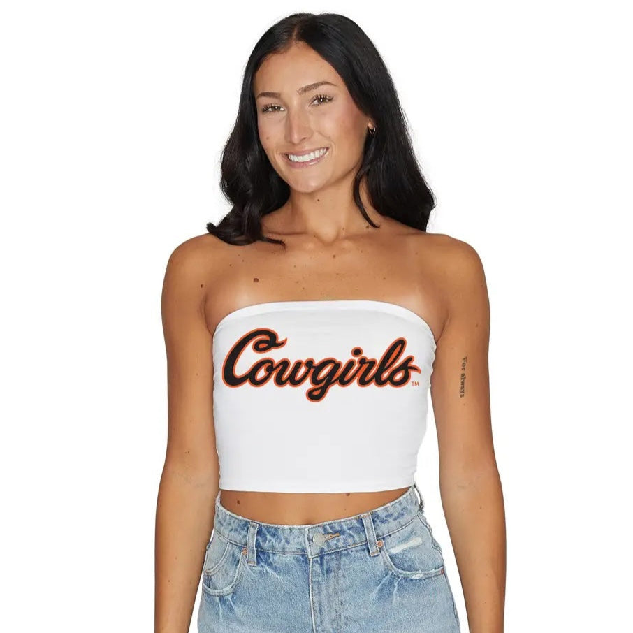 Oklahoma State Cowgirls White Tube Top