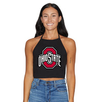 Ohio State OSU Buckeyes Black Halter Top