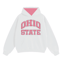 Ohio State OSU Buckeyes White Gingham Hoodie