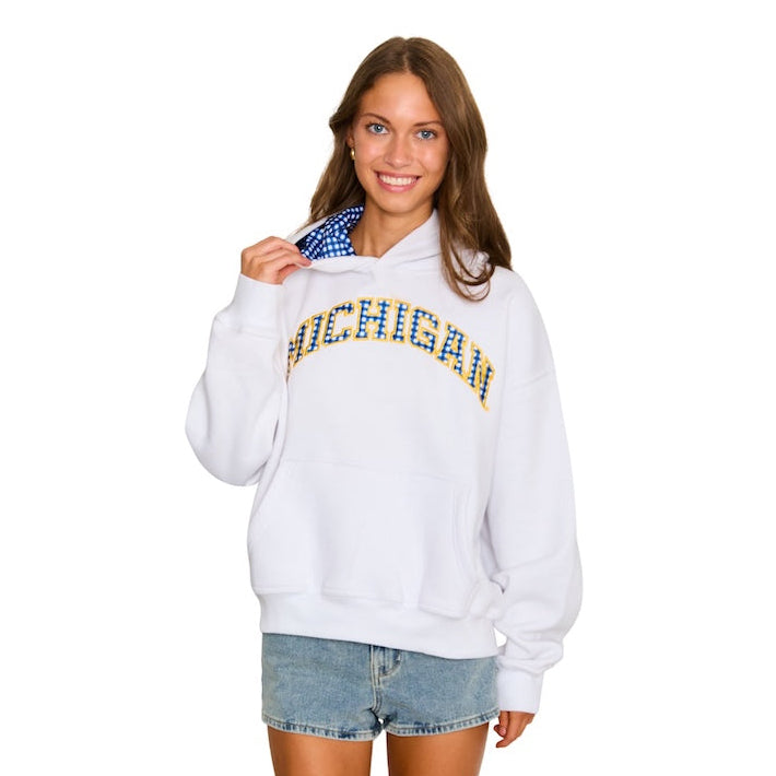 University of Michigan Gingham Hoodie
