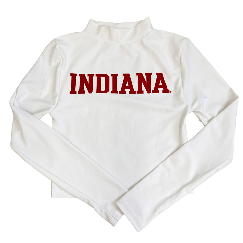 Indiana Hoosiers White Mock Neck Top