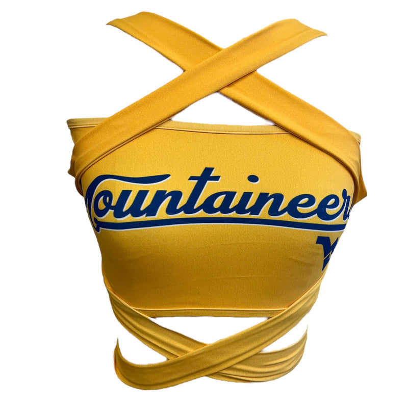 West Virginia Mountaineers Gold Multi Way Bandeau Top