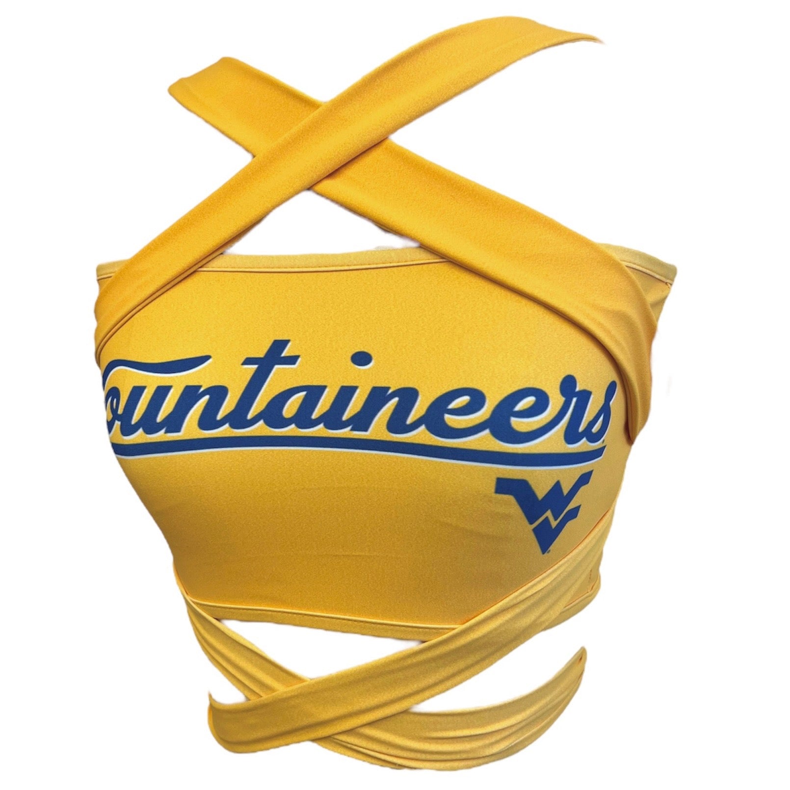 West Virginia Mountaineers Gold Multi Way Bandeau Top