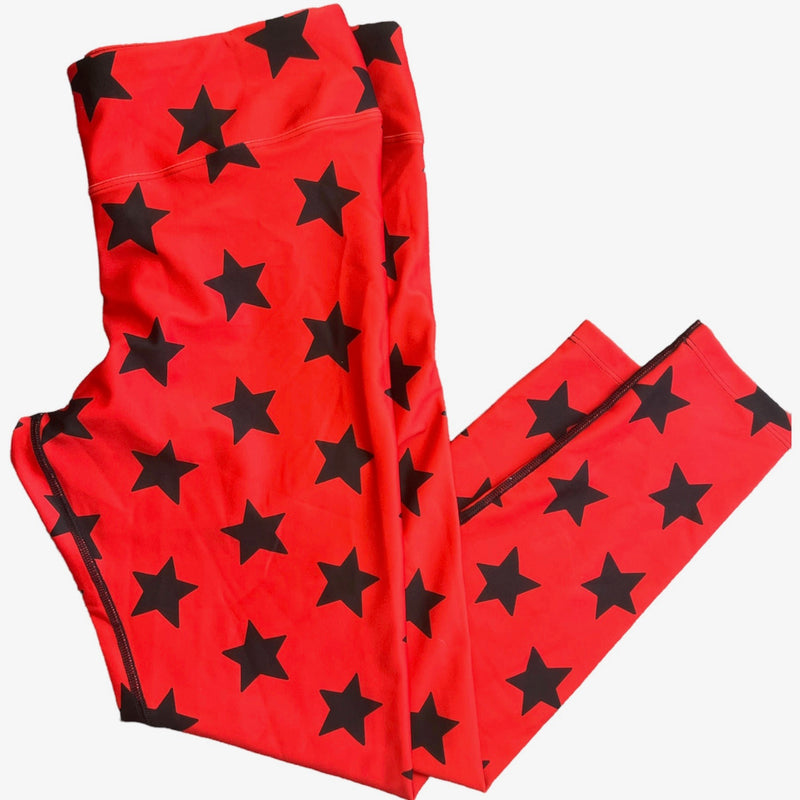 Red & Black Star Leggings