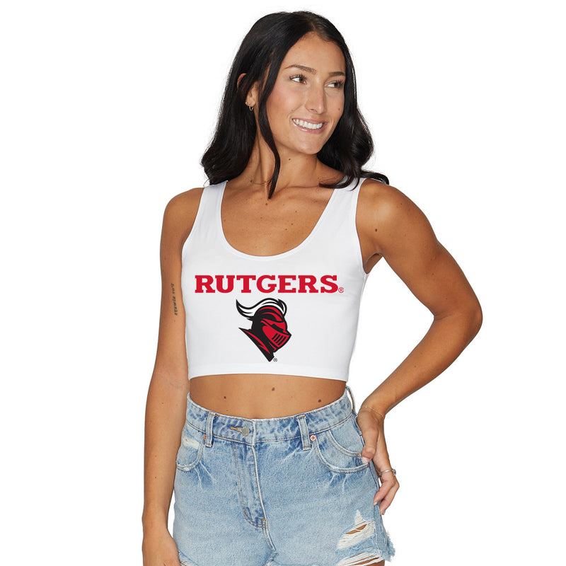 Rutgers White Crop Top