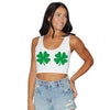 Shake Your Shamrocks White Crop Tank Top