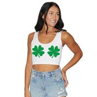 Shake Your Shamrocks White Crop Tank Top