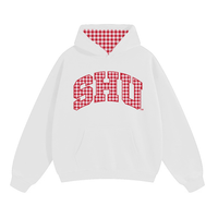 Sacred Heart Pioneers White Gingham Hoodie