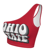 Ohio State OSU Buckeyes Retro Red Shoulder Top