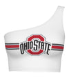 Ohio State OSU Buckeyes White Shoulder Top