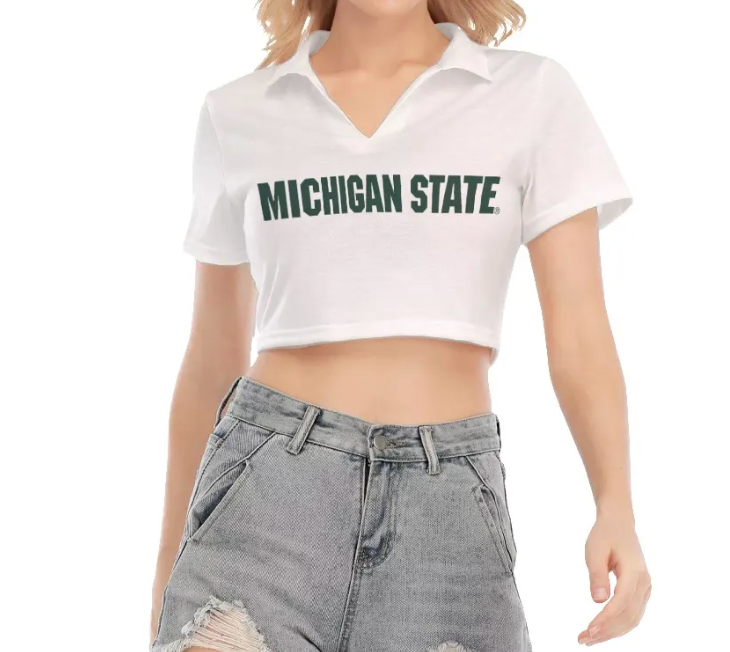 Michigan State Collared Crop Tee